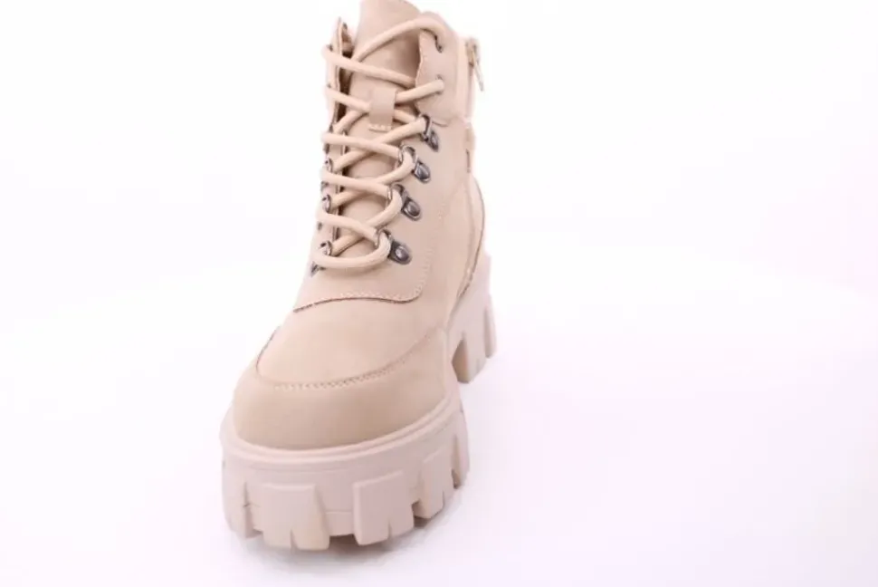 PETER ERIKSON Damen Boot Softrand Schnürung und Reißverschluss BEIGE Warmfutter 6587-24-C25001