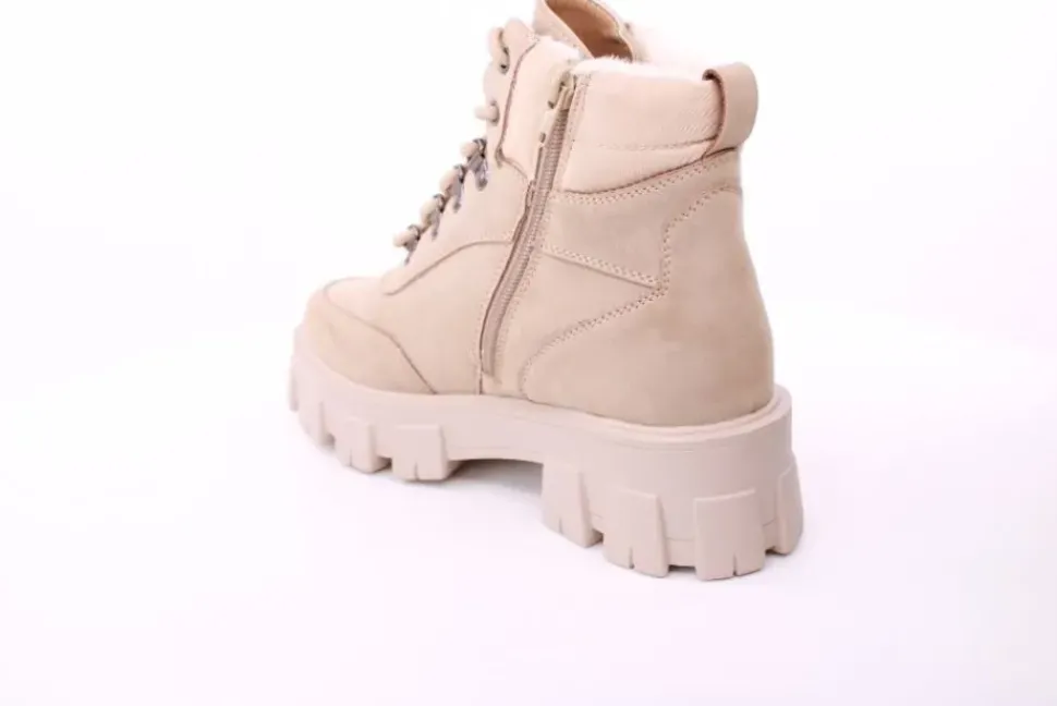 PETER ERIKSON Damen Boot Softrand Schnürung und Reißverschluss BEIGE Warmfutter 6587-24-C25001