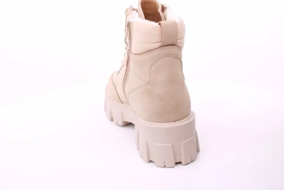 PETER ERIKSON Damen Boot Softrand Schnürung und Reißverschluss BEIGE Warmfutter 6587-24-C25001