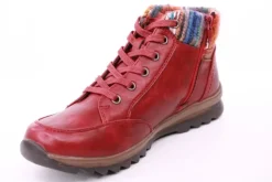 PETER ERIKSON Damen Boot Strickrand Schnürung und Reißverschluss ROT, SCHWARZ und TAN Warmfutter 58212-C24002 TEX