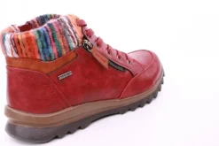 PETER ERIKSON Damen Boot Strickrand Schnürung und Reißverschluss ROT, SCHWARZ und TAN Warmfutter 58212-C24002 TEX