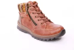 PETER ERIKSON Damen Boot Strickrand Schnürung und Reißverschluss ROT, SCHWARZ und TAN Warmfutter 58212-C24002 TEX