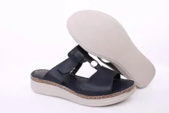 PETER ERIKSON Damen Pantolette Leder Comfort-Fußbett weiß, blau S14 241663