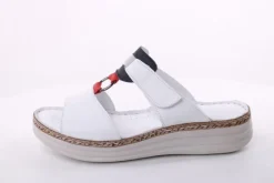 PETER ERIKSON Damen Pantolette Leder Comfort-Fußbett weiß, blau S14 241663