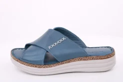 PETER ERIKSON Damen Pantolette Leder Comfort-Fußbett blau S14 241661