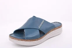 PETER ERIKSON Damen Pantolette Leder Comfort-Fußbett blau S14 241661
