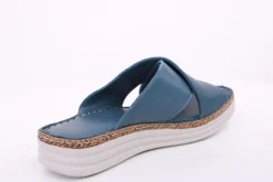 PETER ERIKSON Damen Pantolette Leder Comfort-Fußbett blau S14 241661
