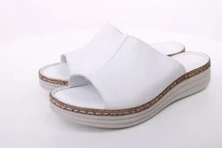 PETER ERIKSON Damen Pantolette Leder Comfort-Fußbett weiß, schwarz S14 241632