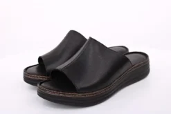 PETER ERIKSON Damen Pantolette Leder Comfort-Fußbett weiß, schwarz S14 241632