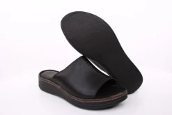 PETER ERIKSON Damen Pantolette Leder Comfort-Fußbett weiß, schwarz S14 241632