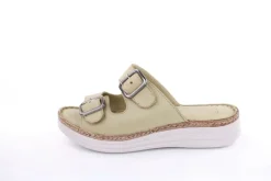 PETER ERIKSON Damen Pantolette Leder Comfort- Fußbett blau, grün S13 231539