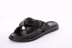 PETER ERIKSON Damen Pantolette Leder Comfort- Fußbett grün, schwarz S13 221511
