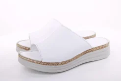 PETER ERIKSON Damen Pantolette Leder Comfort- Fußbett weiß, schwarz S13 231536