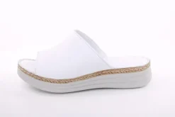 PETER ERIKSON Damen Pantolette Leder Comfort- Fußbett weiß, schwarz S13 231536