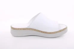 PETER ERIKSON Damen Pantolette Leder Comfort- Fußbett weiß, schwarz S13 231536