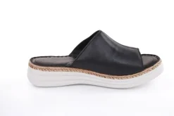 PETER ERIKSON Damen Pantolette Leder Comfort- Fußbett weiß, schwarz S13 231536