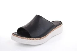 PETER ERIKSON Damen Pantolette Leder Comfort- Fußbett weiß, schwarz S13 231536
