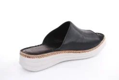 PETER ERIKSON Damen Pantolette Leder Comfort- Fußbett weiß, schwarz S13 231536