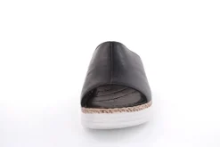 PETER ERIKSON Damen Pantolette Leder Comfort- Fußbett weiß, schwarz S13 231536