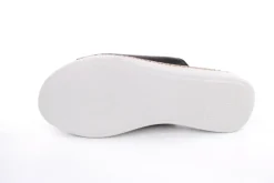 PETER ERIKSON Damen Pantolette Leder Comfort- Fußbett weiß, schwarz S13 231536