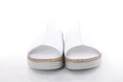 PETER ERIKSON Damen Pantolette Leder Comfort- Fußbett weiß, schwarz S13 231536