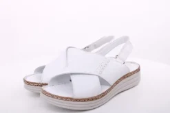 PETER ERIKSON Damen Sandale Leder Comfort- Fußbett blau, weiß S14 241626