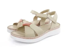 PETER ERIKSON Damen Sandale Leder Comfort- Fußbett weiß, grün S13 231533