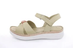 PETER ERIKSON Damen Sandale Leder Comfort- Fußbett weiß, grün S13 231533