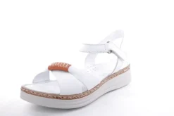 PETER ERIKSON Damen Sandale Leder Comfort- Fußbett weiß, grün S13 231533