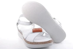 PETER ERIKSON Damen Sandale Leder Comfort- Fußbett weiß, grün S13 231533