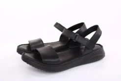 PETER ERIKSON Damen Sandale Leder Comfort- Fußbett blau, schwarz S13 231521