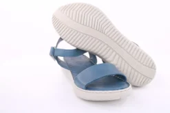 PETER ERIKSON Damen Sandale Leder Comfort- Fußbett blau, schwarz S13 231521