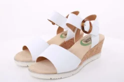 PETER ERIKSON Damen Sandalette Keilabsatz Zierschnalle weiß S14 20-14-C23006