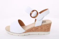 PETER ERIKSON Damen Sandalette Keilabsatz Zierschnalle weiß S14 20-14-C23006
