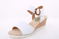 PETER ERIKSON Damen Sandalette Keilabsatz Zierschnalle weiß S14 20-14-C23006