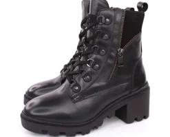 PETER ERIKSON Damen Schnürboots Stiefelette Leder Blockabsatz schwarz S23 ARIELA-GR-2316