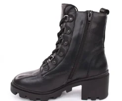 PETER ERIKSON Damen Schnürboots Stiefelette Leder Blockabsatz schwarz S23 ARIELA-GR-2316