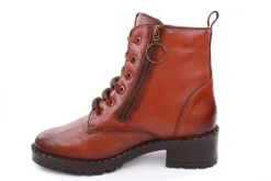 PETER ERIKSON Damen Schnürboots Schnürstiefelette Leder Schnürsenkelschmuck braun S23 DARYA-2320