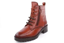 PETER ERIKSON Damen Schnürboots Schnürstiefelette Leder Schnürsenkelschmuck braun S23 DARYA-2320