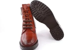 PETER ERIKSON Damen Schnürboots Schnürstiefelette Leder Schnürsenkelschmuck braun S23 DARYA-2320