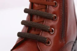 PETER ERIKSON Damen Schnürboots Schnürstiefelette Leder Schnürsenkelschmuck braun S23 DARYA-2320