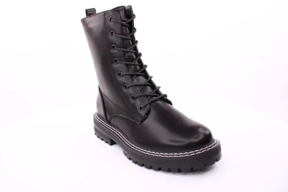 PETER ERIKSON Damen Schnürstiefel Schnürung und Reißverschluss in SCHWARZ mit Warmfutter 18650-Y22002