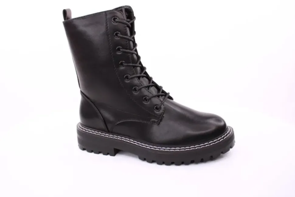 PETER ERIKSON Damen Schnürstiefel Schnürung und Reißverschluss in SCHWARZ mit Warmfutter 18650-Y22002