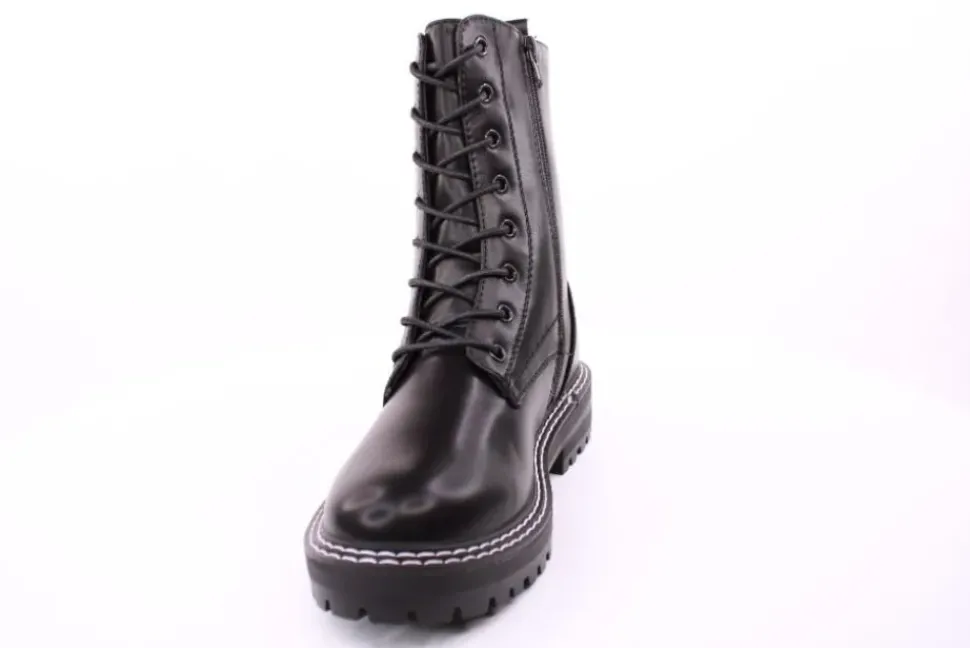 PETER ERIKSON Damen Schnürstiefel Schnürung und Reißverschluss in SCHWARZ mit Warmfutter 18650-Y22002