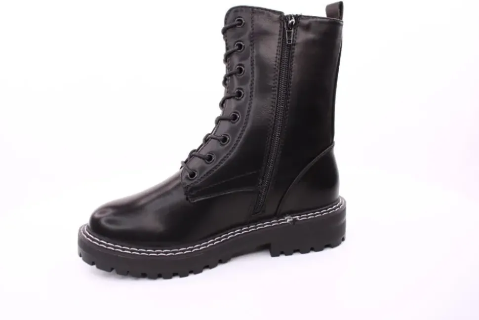PETER ERIKSON Damen Schnürstiefel Schnürung und Reißverschluss in SCHWARZ mit Warmfutter 18650-Y22002