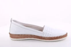 PETER ERIKSON Damen Slipper Loafer Leder Comfort- Fußbett weiß, blau S13 221591