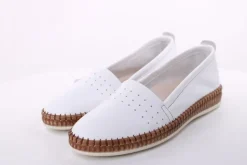 PETER ERIKSON Damen Slipper Leder Wechselfußbett weiß, blau, schwarz S14 241734