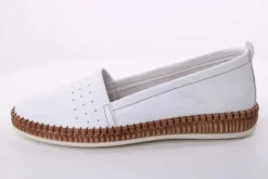 PETER ERIKSON Damen Slipper Leder Wechselfußbett weiß, blau, schwarz S14 241734