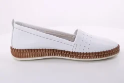 PETER ERIKSON Damen Slipper Leder Wechselfußbett weiß, blau, schwarz S14 241734