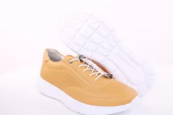 PETER ERIKSON Damen Sneaker Leder Wechsel- Fußbett gelb, grau S13 231508